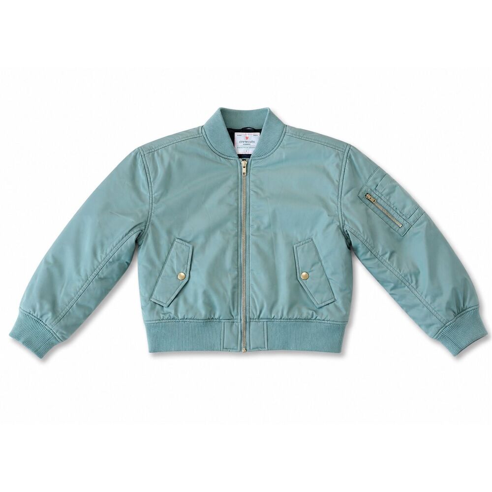 Crewcuts girls green bomber style jacket size 12